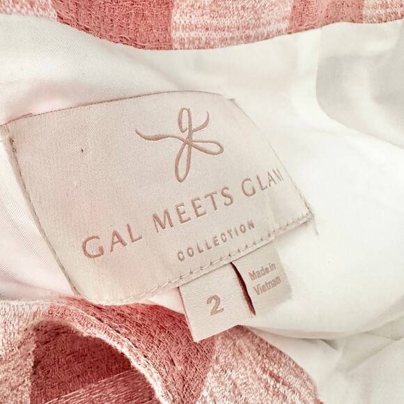 Gal Meets Glam Polly Pink White Gingham Checkered A Line Sun Dress 2 Girly Femme - Picture 4 of 10